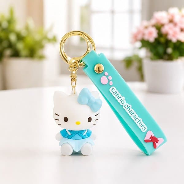 Cute Cat Silicone Keychain