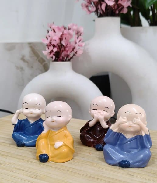 Mini Buddha Monk Decor Set - View 2
