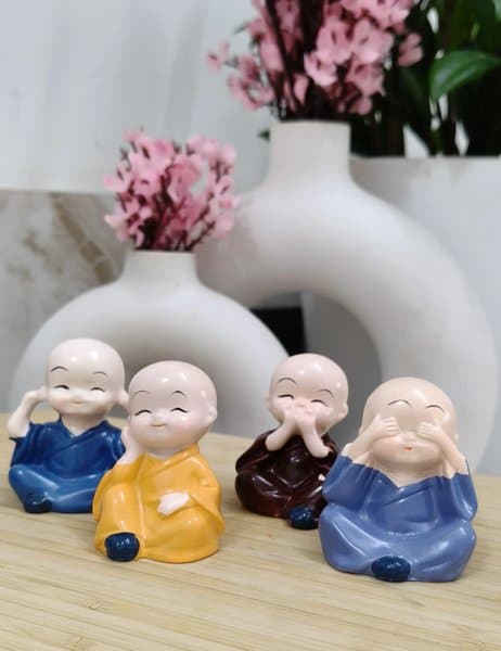 Mini Buddha Monk Decor Set - View 3