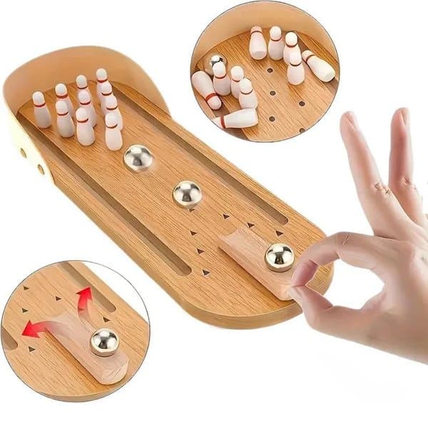 Mini Wooden Bowling Game