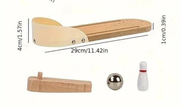 Mini Wooden Bowling Game - View 3
