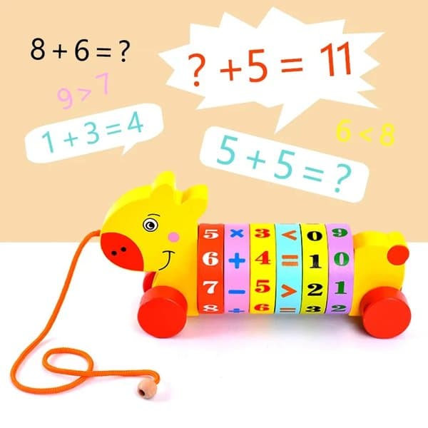 Wooden Pull-Along Math Toy - View 2