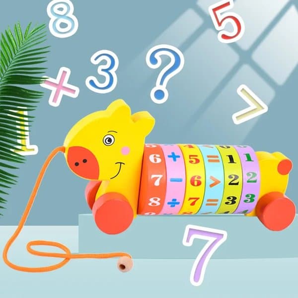 Wooden Pull-Along Math Toy - View 3