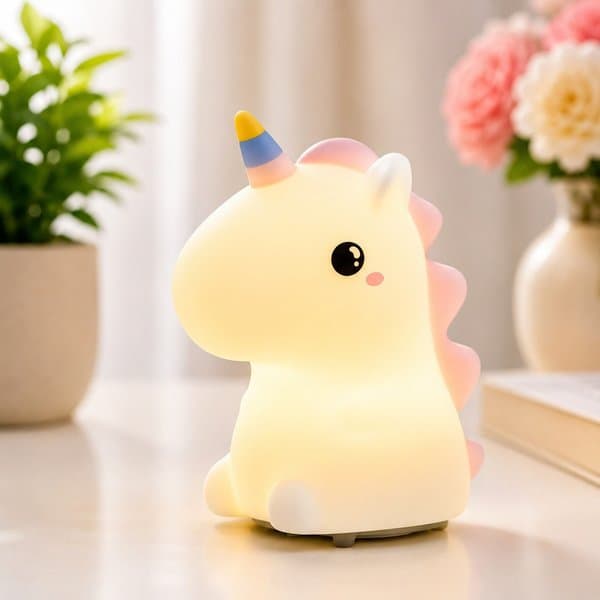 🦄 Rainbow Unicorn 7-Color Silicone Night Lamp