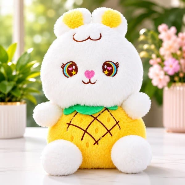 Breathing Fruit Rabbit Plush Toy – Premium Quality, 4 Modes
