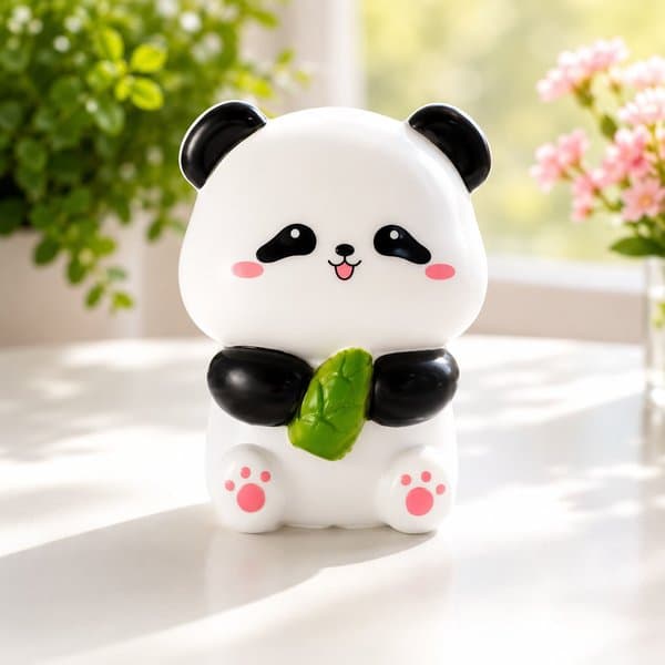 Panda Mini Lamp Holding Bamboo